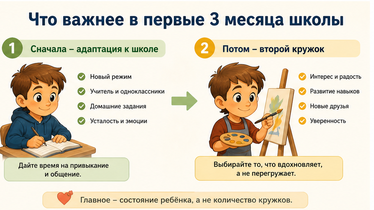 Сравнительная таблица / UI-мокап: Что важнее в первые 3 месяца школы