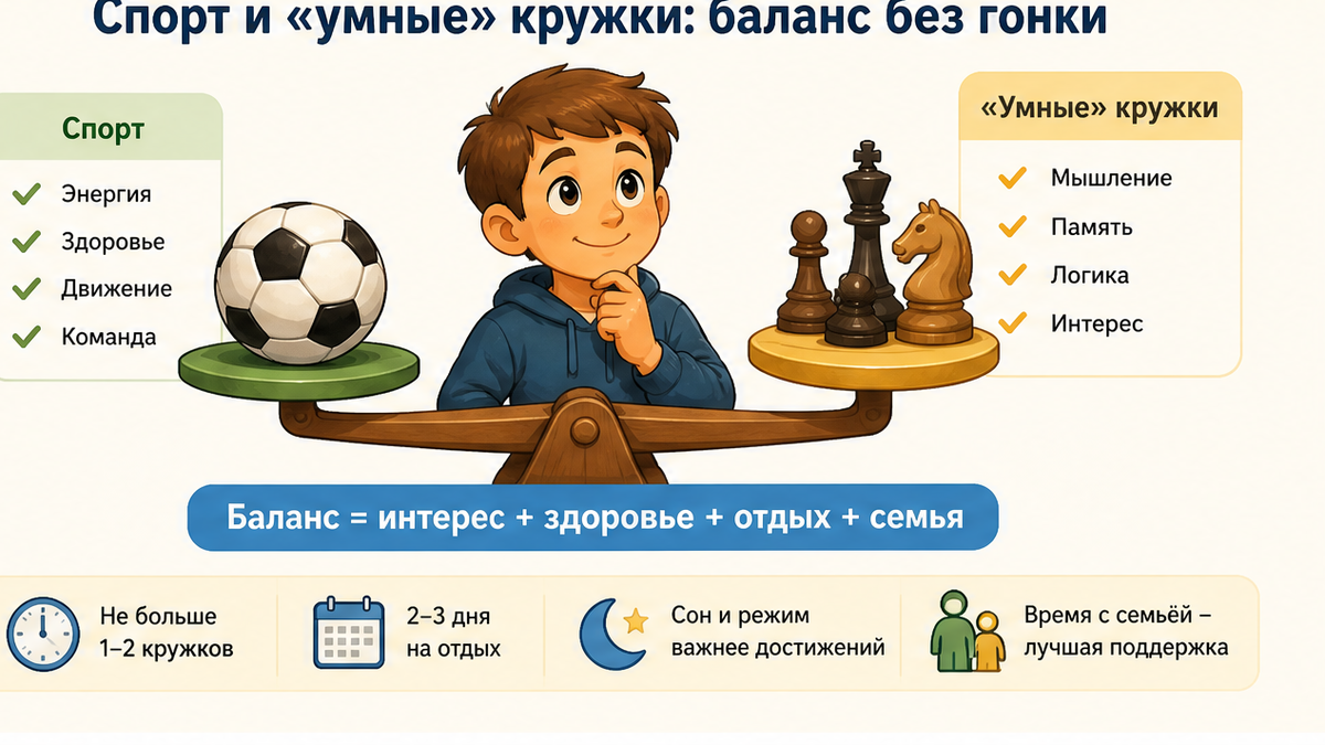 Чеклист / printable board: Спорт и «умные» кружки: баланс без гонки