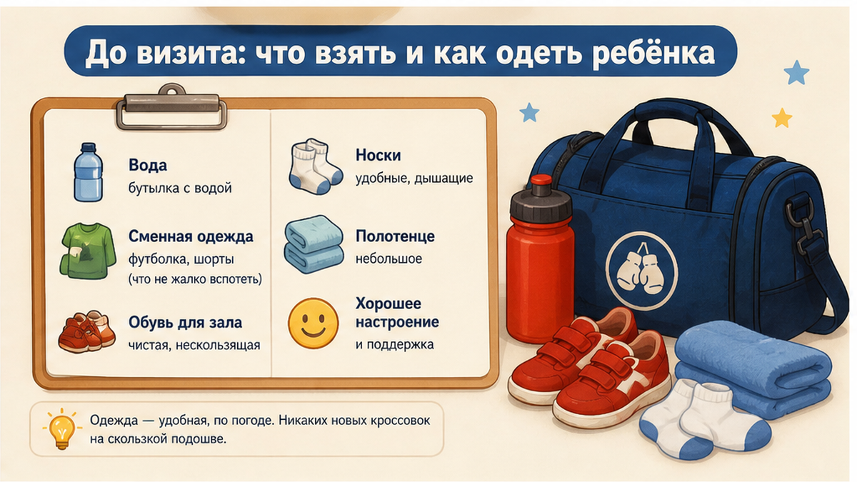 Сравнительная таблица / UI-мокап: До визита: что взять и как одеть ребёнка