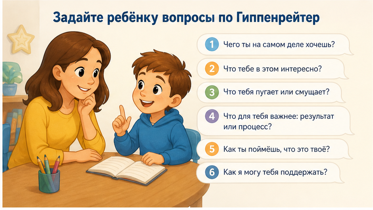 Вопросы ребёнку по Гиппенрейтер перед выбором спорта или творчества
