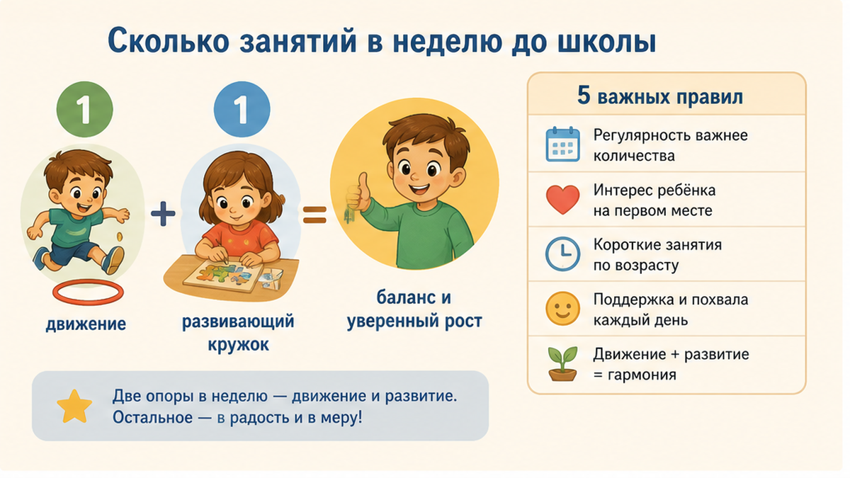 Инфографика нагрузки кружков до школы