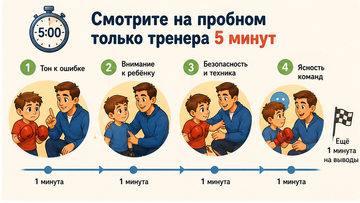 Схема: на что смотреть у тренера за 5 минут на пробном