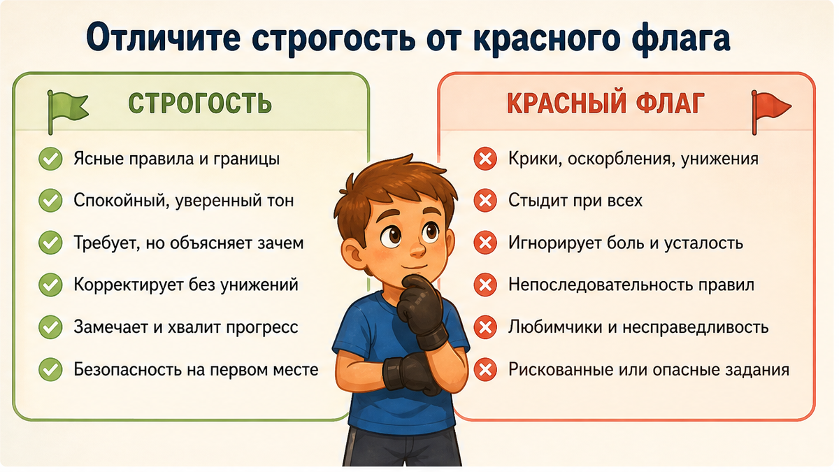 Чек-лист: строгость против красного флага тренера