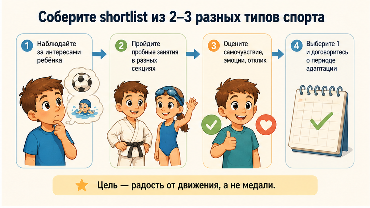 Схема shortlist: игровое, командное и индивидуальное направление