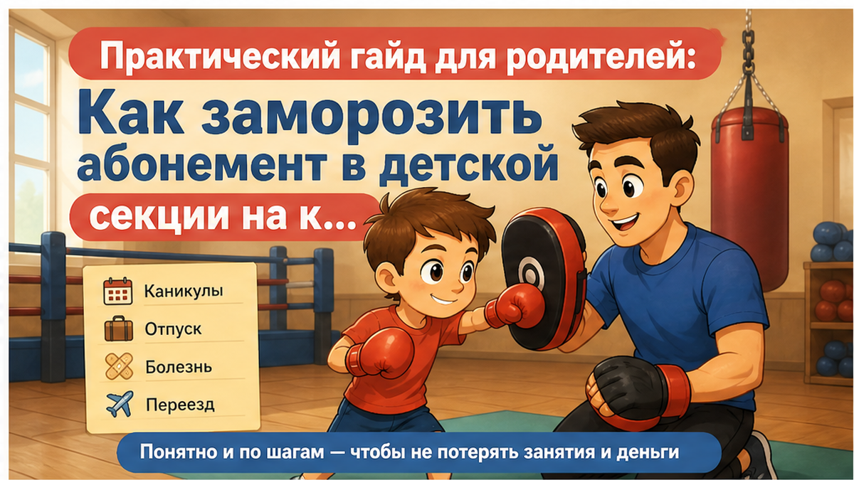 Как заморозить абонемент в детской секции на каникулы