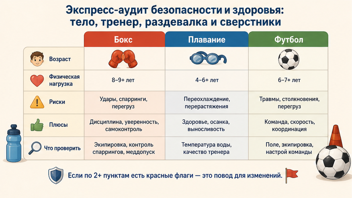 Экспресс-аудит безопасности: проверка признаков буллинга, травм и давления тренера
