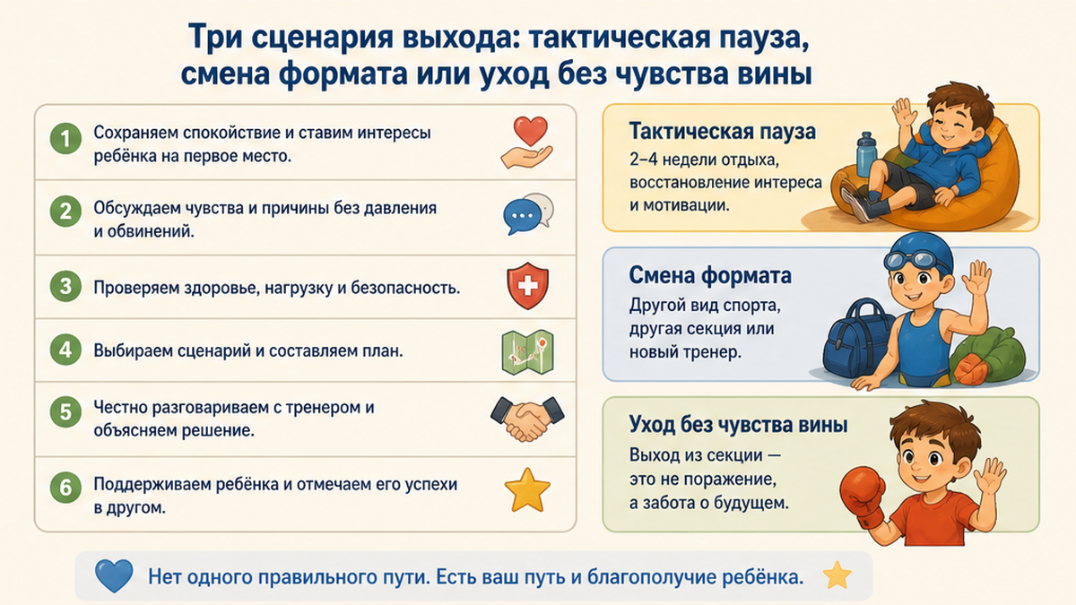 Три сценария родительского решения: пауза, смена группы или цивилизованный уход