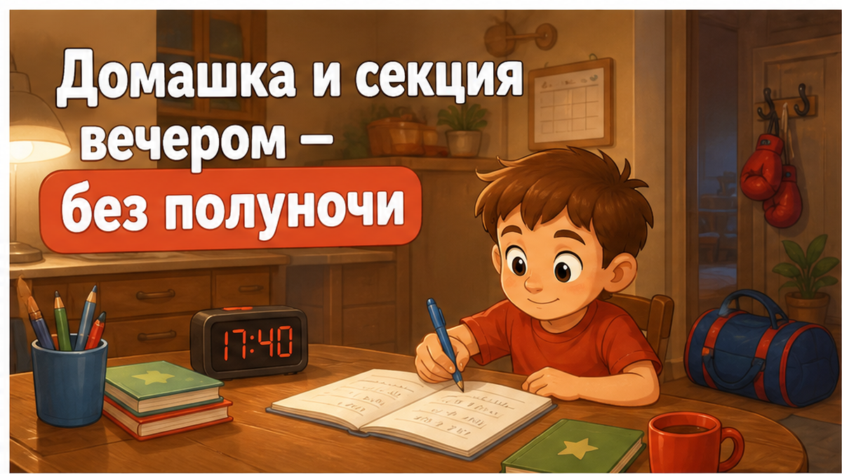 Как совместить домашние задания и секцию вечером: два сценария