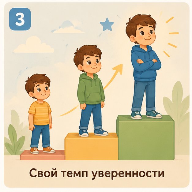 Уверенность ребёнка растёт в своём темпе