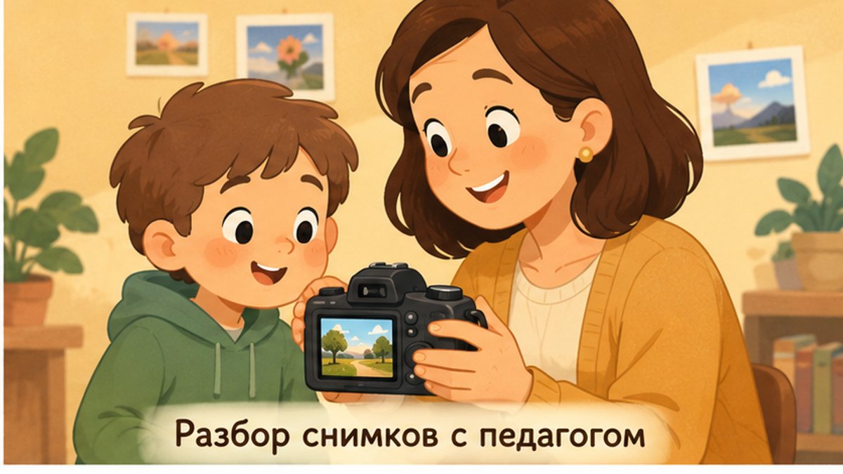 Разбор снимков вместе с педагогом